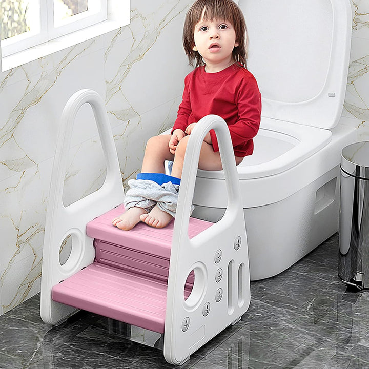 UISEBRT Tritthocker für Kinder 2 Stufen Kinderschemel Trittschemel Kleinkind Lernturm Anti-Rutsch Tr