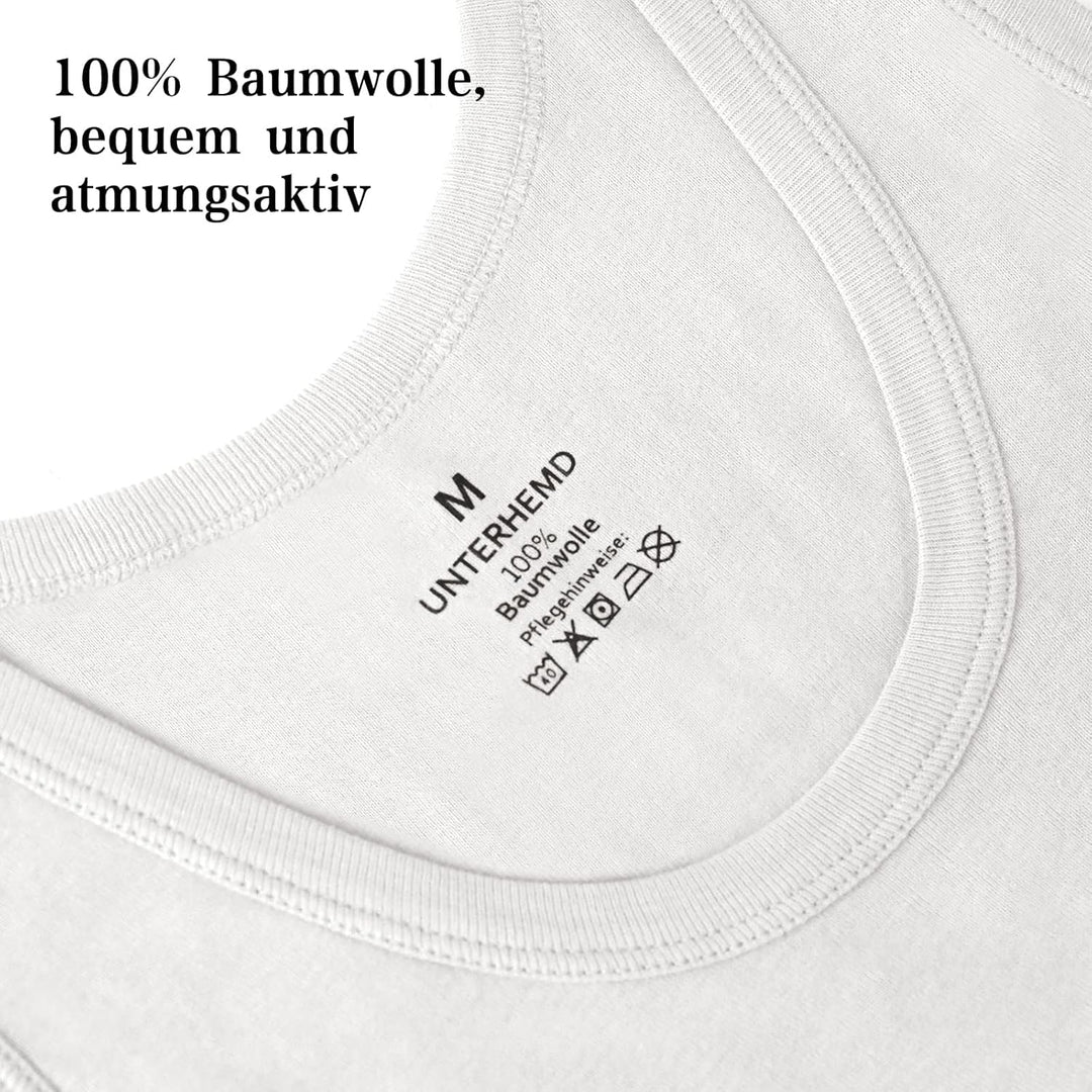 Unterhemd Herren 3/5er Pack Tank Top Baumwolle Männer Schwarz Weiss Mehrfarbig S 5x Weiss, S 5x Weis