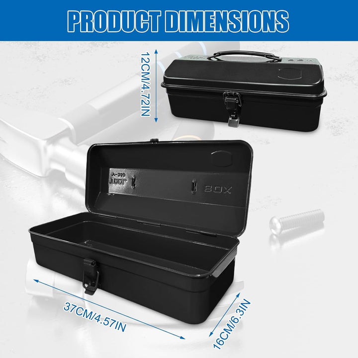Mehrzweck-Werkzeugkiste mit Schlossschnalle, 37×16×12cm Leer Gross Werkzeugbox, Robust Langlebig Tra