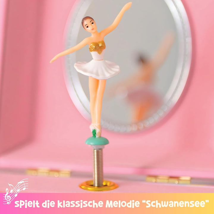 Giggle &amp; Honey Ballett Geschenke für Mädchen 4 5 6 7 8 9 Jahre mit 3 Schubladen – Music Box &amp; Baller