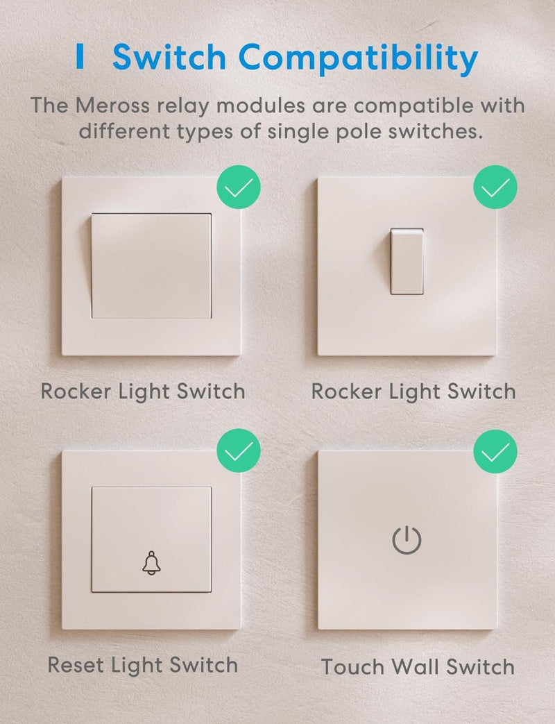 WiFi Relais WLAN Schalter funktioniert Apple HomeKit, meross Relais Modul, für smart home DIY Auf-/U