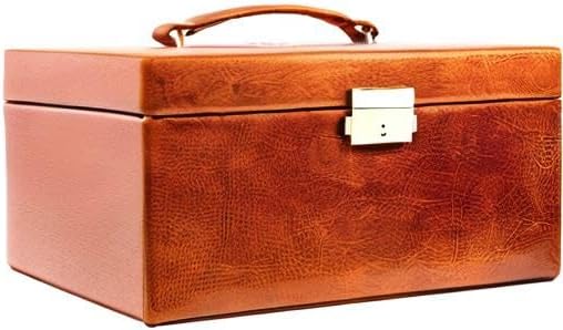 Time Resistance Leder Schmuckkästchen - Braun Schmuckaufbewahrung - Schmuck Verstauen - Schmuckkaste