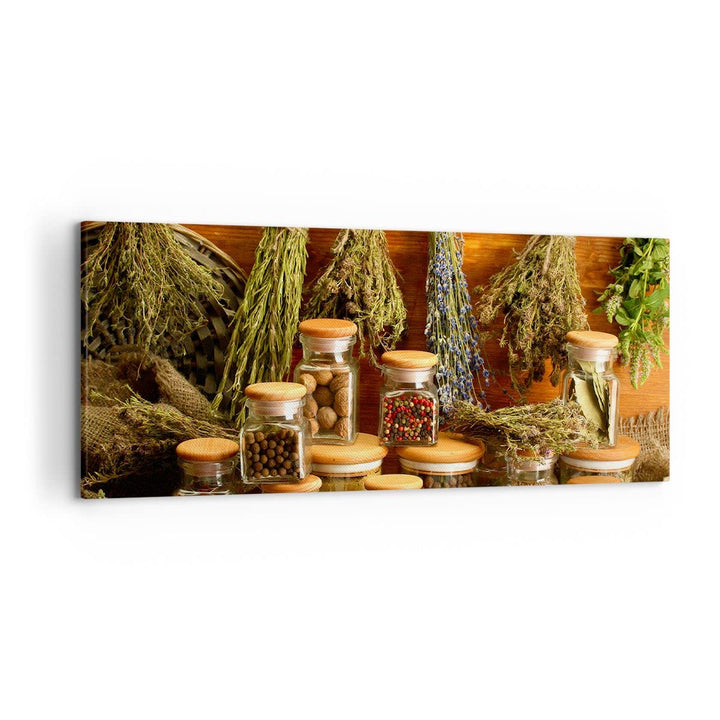 Wandbilder Dekoration Wohnzimmer Aromatisch duft flasche kräuter Panorama Bilder auf Leinwand 120x50