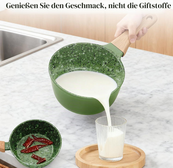 Jovire Topfsets Pfannenset, 3-Teilig 24cm Schweizer Granit Beschichtung Pfanne Set, Antihaft-Keramik
