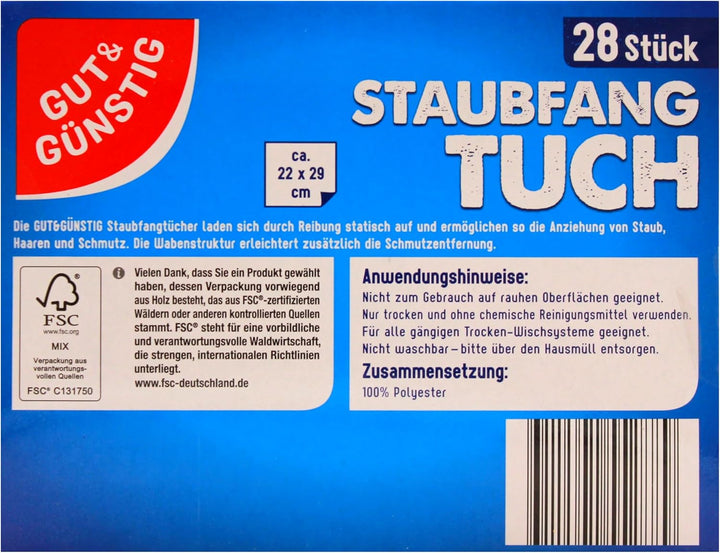 Gut & Günstig Staubfangtuch, 10er Pack (10 x 28 Tücher)