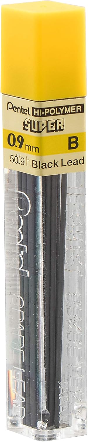 Pentel Hi-Polymer-Mine, 0,9 mm dick, Stärke: B, 180 Stück 1 stück (12er Pack), 1 stück (12er Pa