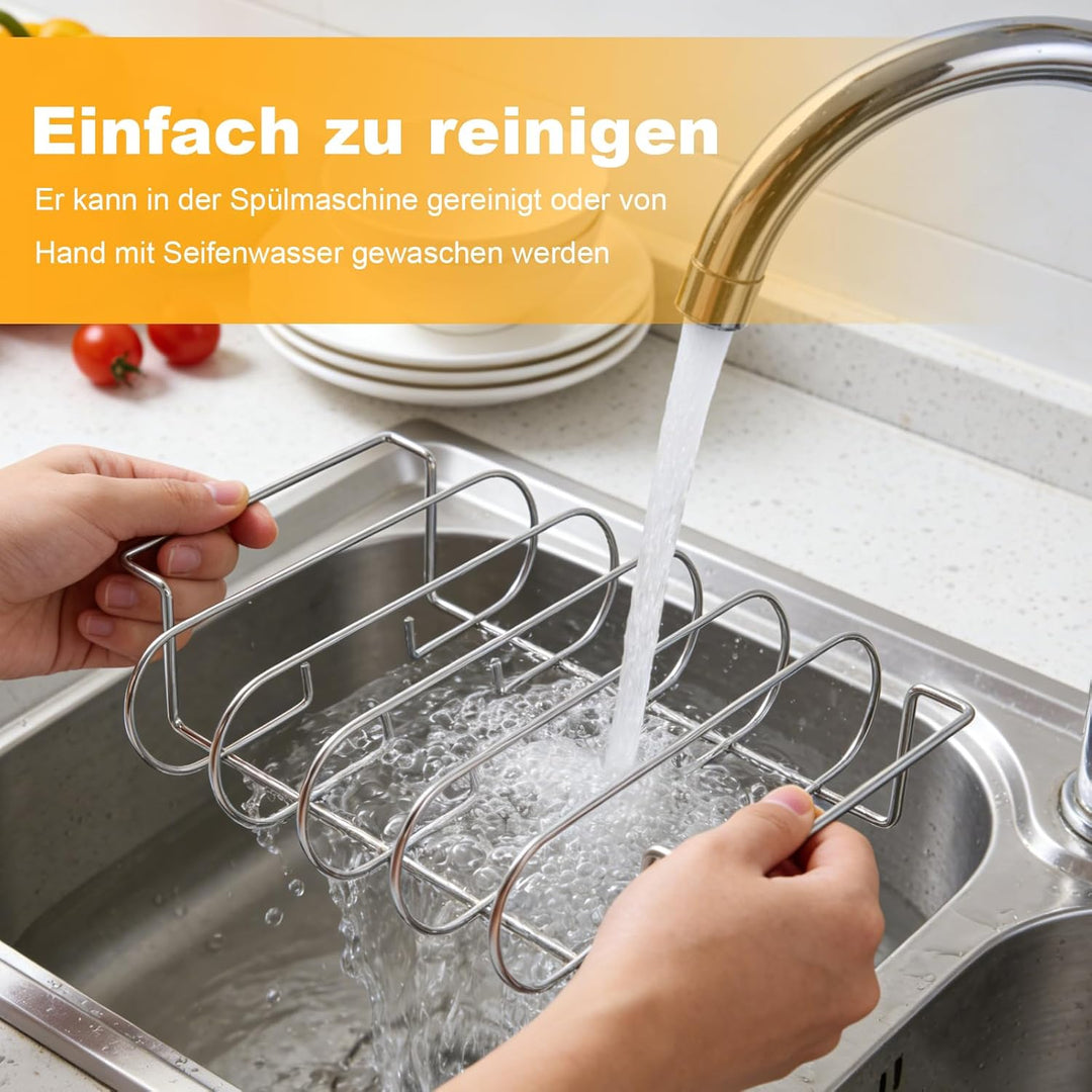 Edelstahl Rippchenhalter, Vielseitiger Halter für 5 Spare Ribs, Geschirrspülerfest für Gas- und Holz