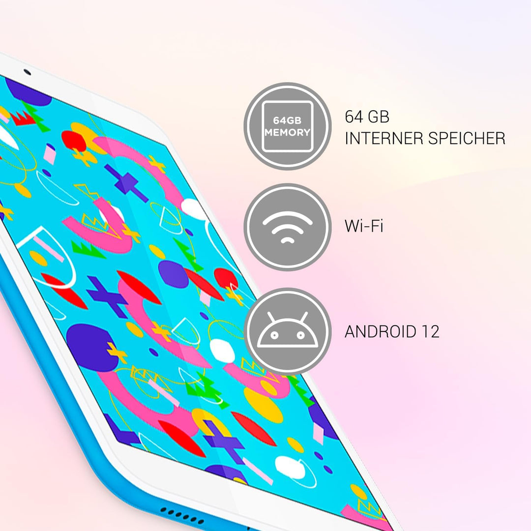 SPC Gravity 3 Mini – Tablet für Kinder mit 8" Display, Kindersicherung, 4GB RAM, 64GB erweiterbarer