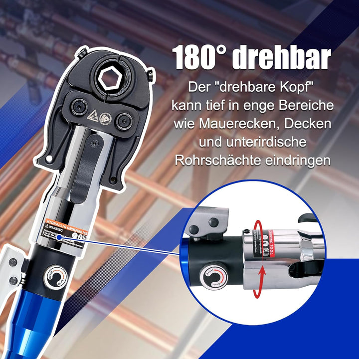 AMZCNC Profi Presszange (hydraulisch) Presswerkzeug M-Kontur 12-15-18-22-28 Set Presswerkzeug HPZ mi