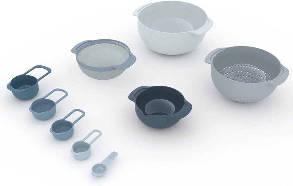 Joseph Joseph Nest 9 Plus 9-Pièces, set emboîtable avec bol de mélange grand et petit, passoire, tam