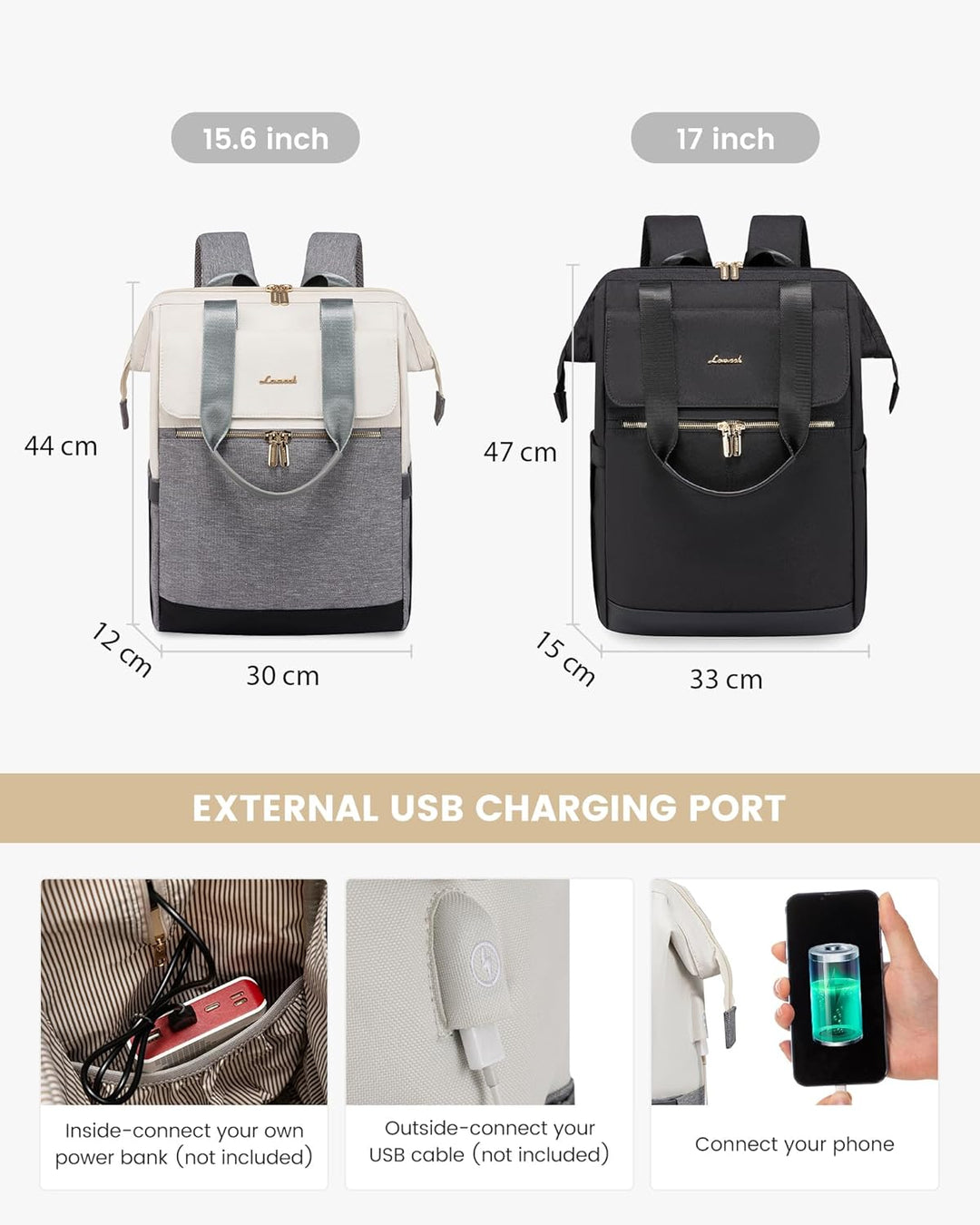 LOVEVOOK Damen Rucksack Modern, Laptop Schulrucksack Wasserdicht, Schultasche Teenager Backpack Wome