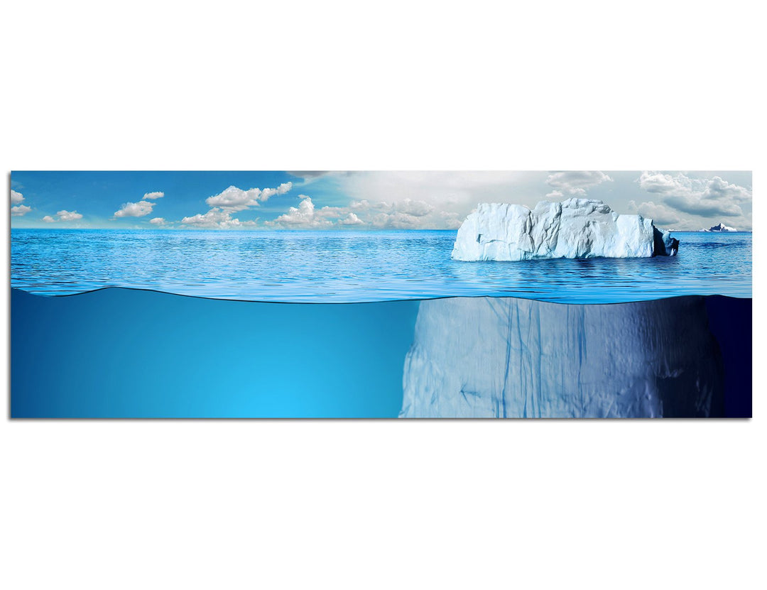 Paul Sinus Art Panoramabild auf Leinwand und Keilrahmen 120x40cm Meer Unterwasser Eisberg