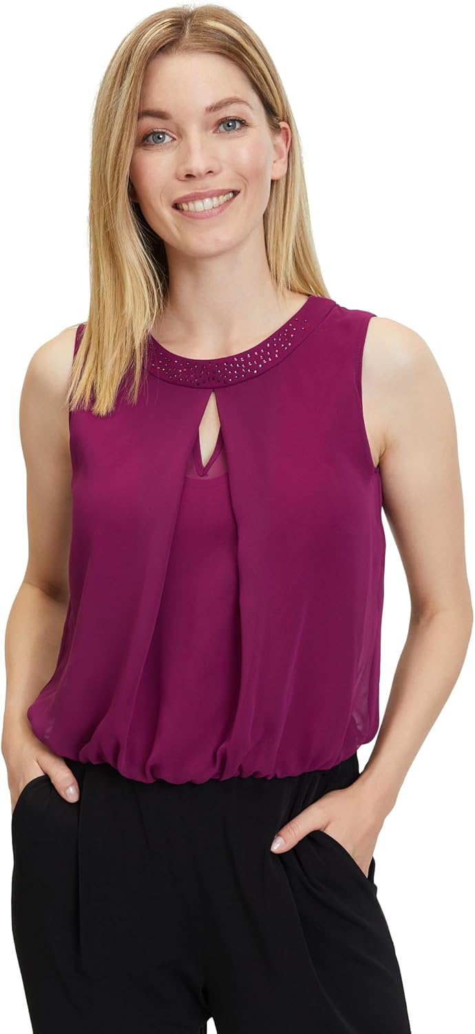 Vera Mont Damen Jumpsuit mit Cut-Outs 48 Patch Black/Purple, 48 Patch Black/Purple