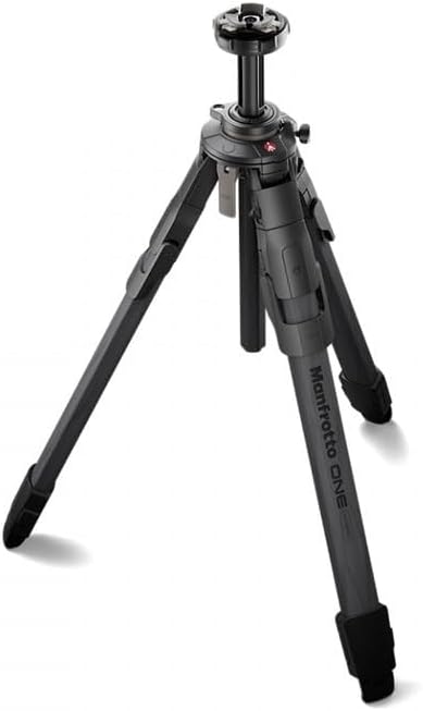 Manfrotto ONE Hybrid Carbon Stativ, Foto & Video Stativ, 15kg Traglast, Nivelliersäule, 90° Horizont