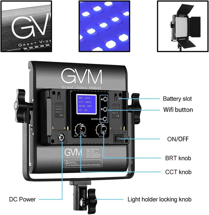 GVM LED Videoleuchte mit Stativ, APP-Steuerung 800D RGB Videolicht Dauerlicht LED Streaming licht, L
