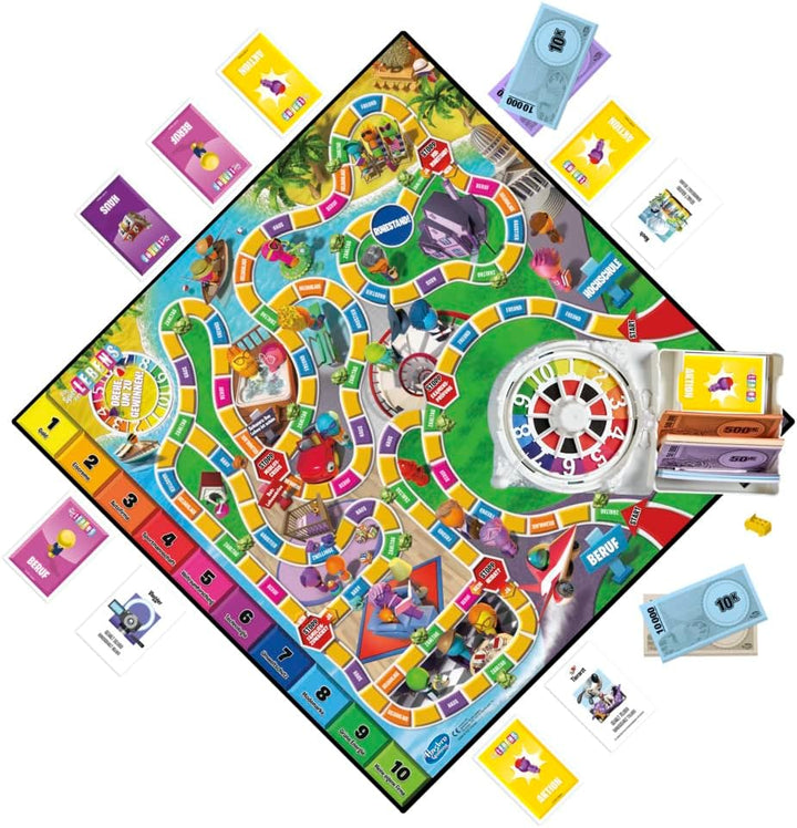 Hasbro F0800100 Das Spiel des Lebens, Brettspiel für die ganze Familie für 2 â€“ 4 Spieler, für Kind