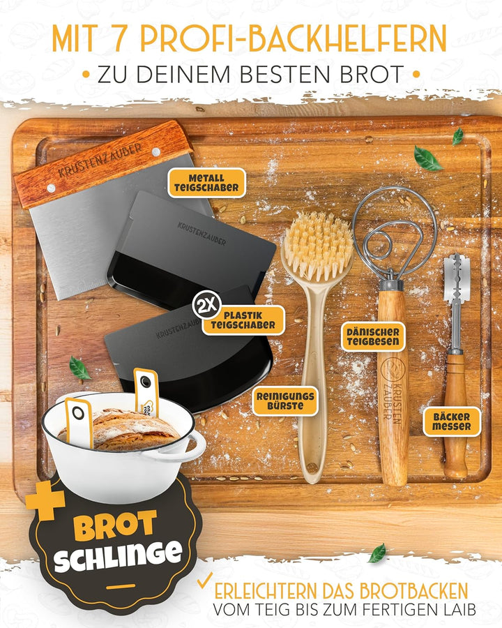 KRUSTENZAUBER Brotbackform mit Deckel im XXL-Set für selbstgebackenes Brot | Grosses Brotbackset als