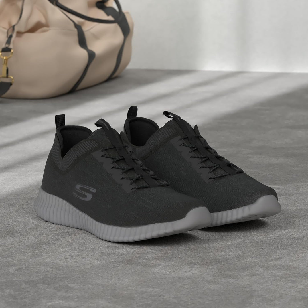 Skechers Herren Elite Flex Hartnell Halbschuhe 39 EU Black Gray Mesh Trim, 39 EU Black Gray Mesh Tri