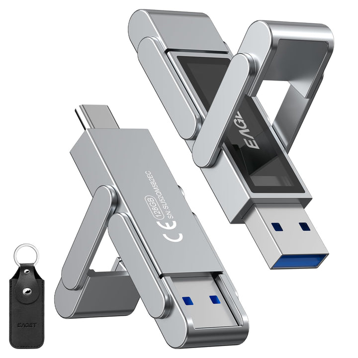 EAGET 128GB Dual Drive USB C Stick, bis zu 400 MB/s, Typ-C &amp; USB-A Speicherstick, USB 3.2 Speicherst