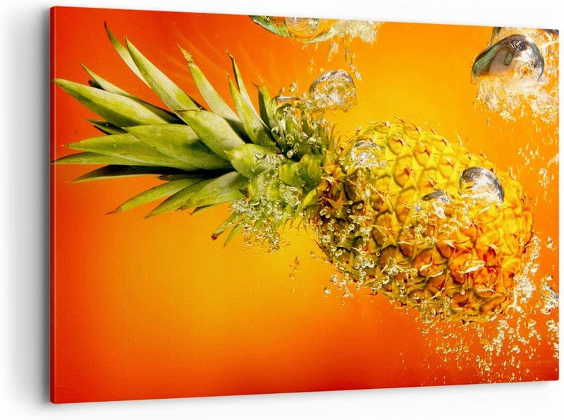 Bilder auf Leinwand 100x70cm Leinwandbild Karibik ananas frucht gesund Gross Wanddeko Bild Schlafzim