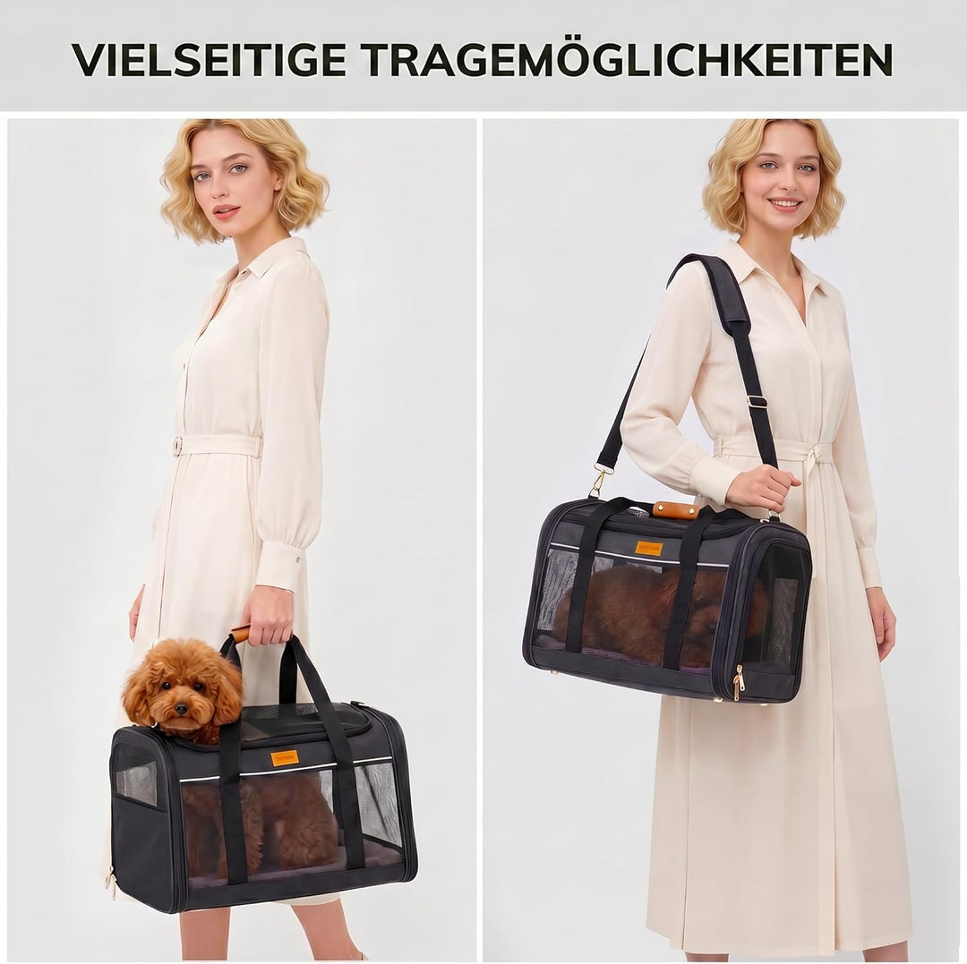 Morpilot Katzentransportbox für grosse Katzen & Welpen bis 12 kg, Transportbox Katze mit 4-seitigem