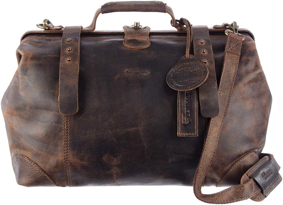 Greenland Nature Classic Bügeltasche Doktorkoffer Leder 41 cm Brown, Brown
