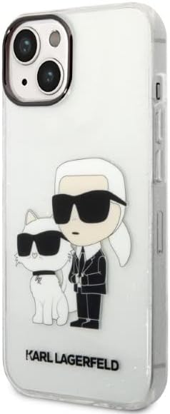 Karl Lagerfeld KLHCP14MHNKCTGT Hülle für iPhone 14 Plus 6,7" transparent hardcase Gliter Karl&Choupe