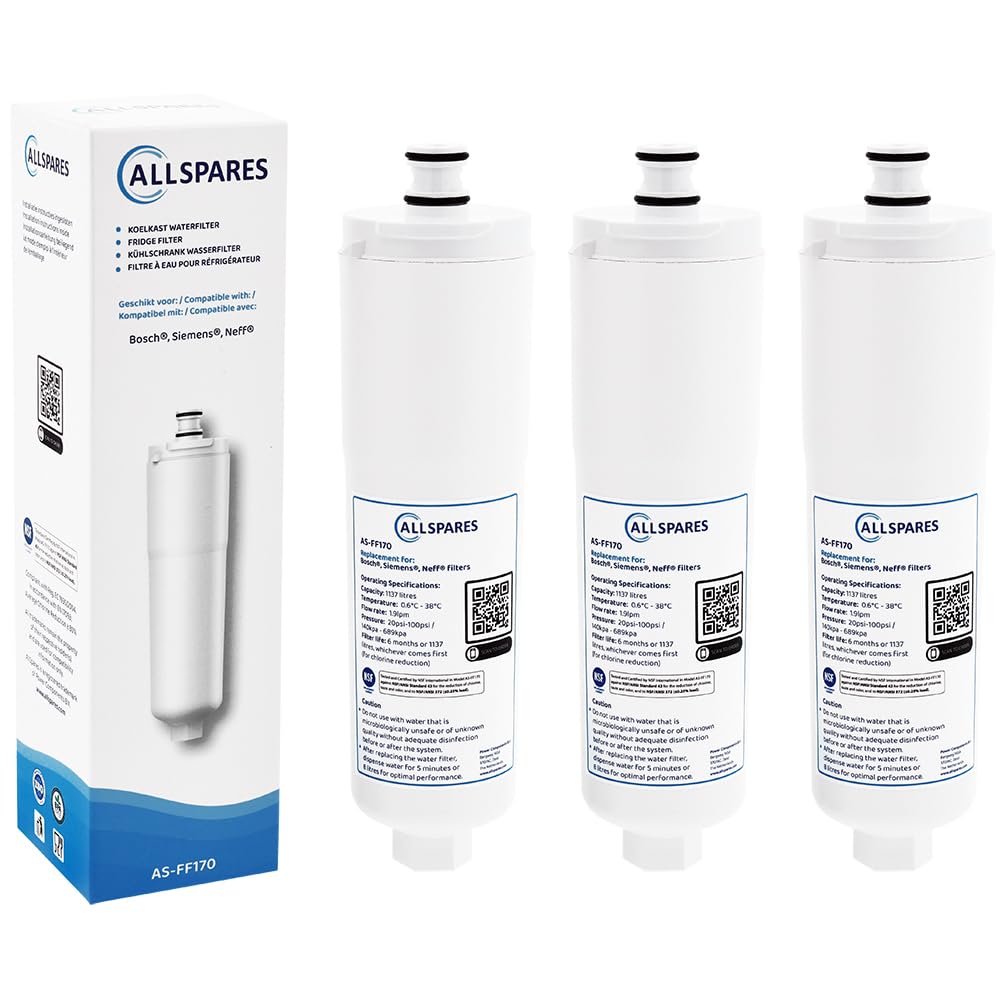 AllSpares Wasserfilter für Kühlschrank geeignet für Bosch Siemens CS-52 / CS-51/640565 und 3M 700200