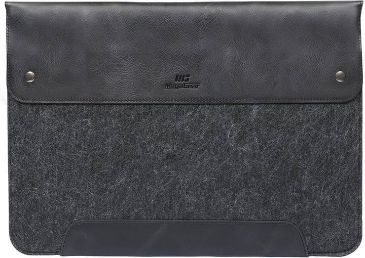 MegaGear MacBook-Tasche aus echtem Leder und Fleece, Laptop-Hülle für MacBook Pro und MacBook Air Hü