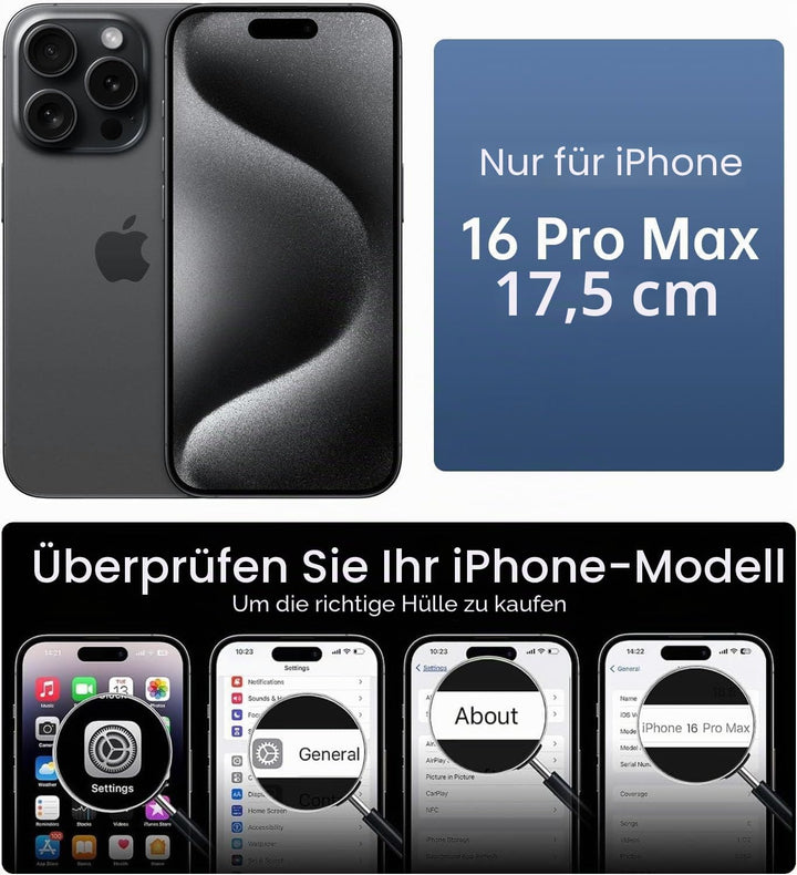 Handykette für iPhone 16 Pro Max Hülle mit Band, Necklace Handyhülle, Transparente Schutzhülle zum U
