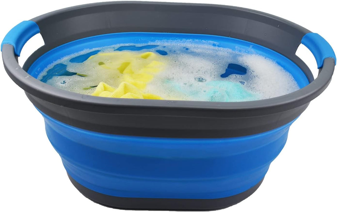 SAMMART Zusammenklappbarer Wäschekorb aus Kunststoff, 32 l, faltbarer Pop-Up-Aufbewahrungsbehälter/O