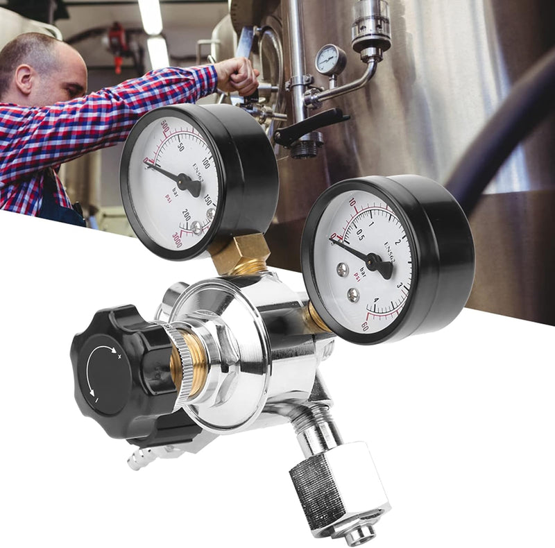 CO2-Regler, Fassregler, Dual-Kegerator-Manometer CO2-Regler mit Sicherheitshandbuch Druckentlastungs