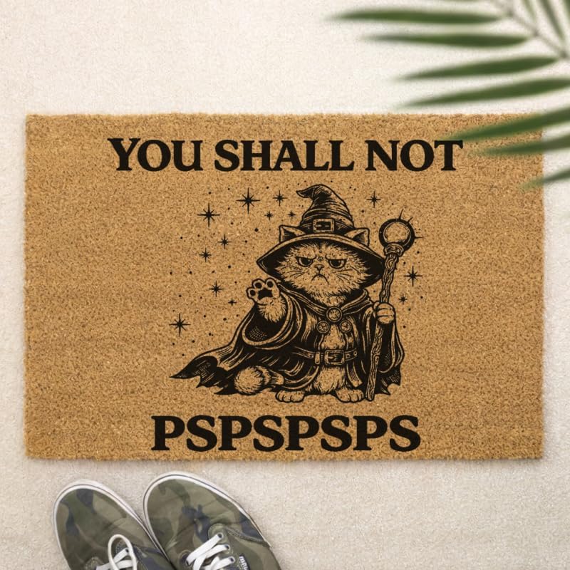 Giftstory Kokosmatte Fussmatte Kokos „You Shall Not PSPSPSPS“ für Innen und Aussen 80x50 Fussmatte H