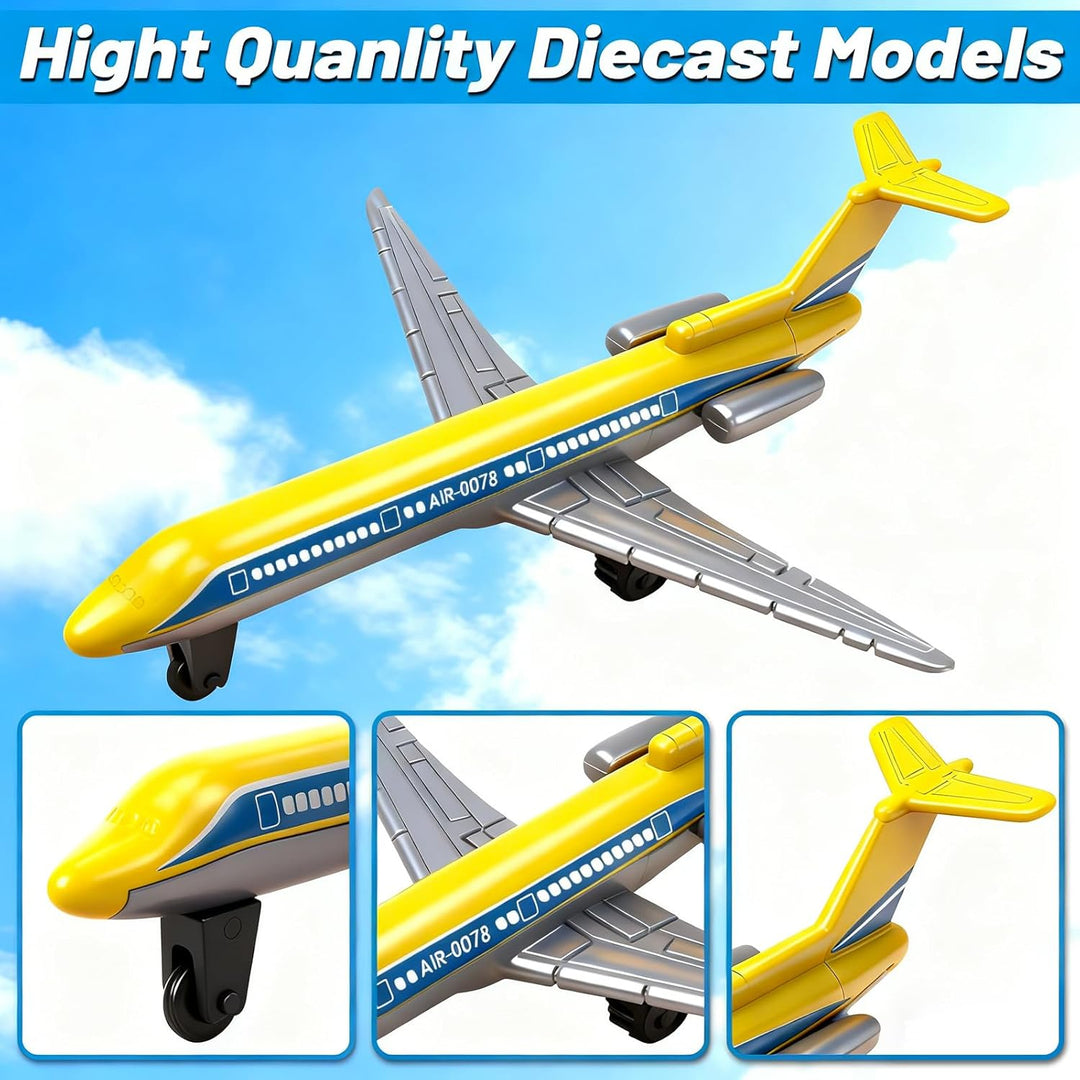 YongnKids 18 Pack Spielzeug Flugzeug, Diecast für Jungen Alter 3 4-7 8-12, Legierung Flugzeuge Model