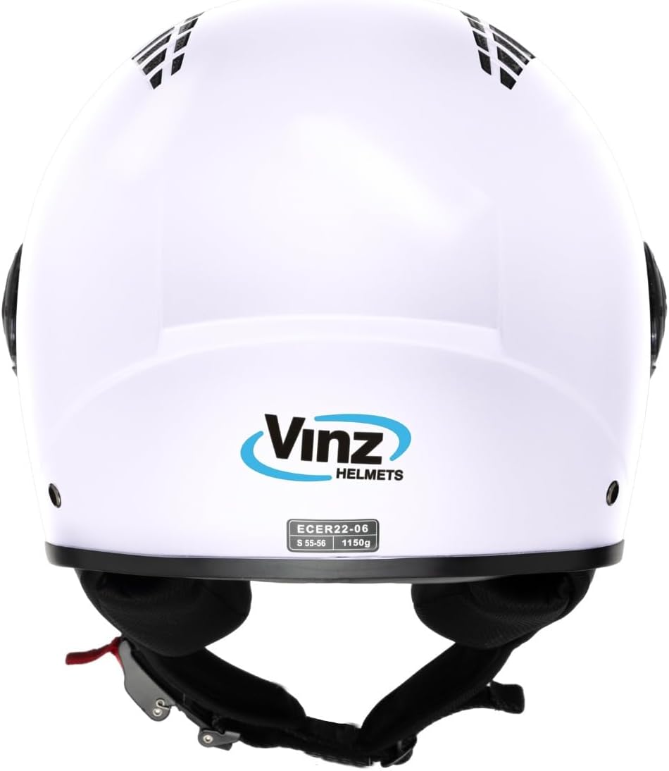 VINZ Como Jethelm mit Visier ECE 22.06 Zertifiziert | Roller Helm Mopedhelm Ideal Für Motoroller & V