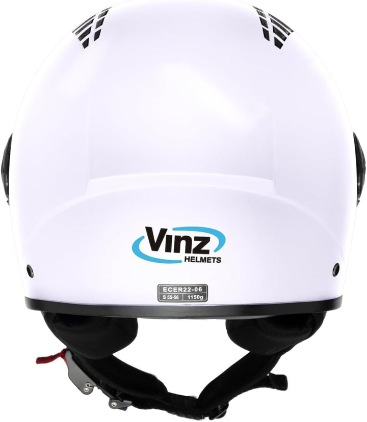 VINZ Como Jethelm mit Visier ECE 22.06 Zertifiziert | Roller Helm Mopedhelm Ideal Für Motoroller & V