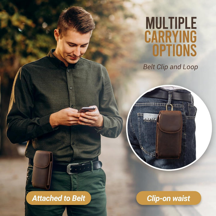 Hengwin Leder Handy Holster Fall Taille Gürtel Tasche für iPhone 17 Pro Max/16Plus iPhone 16 15 14 1
