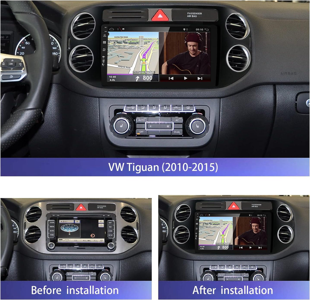 JOYX Android 13 IPS Autoradio Passt für VW Tiguan 1 NF (2006-2017) - [4G+64G] - Eingebaut DSP/Carpla