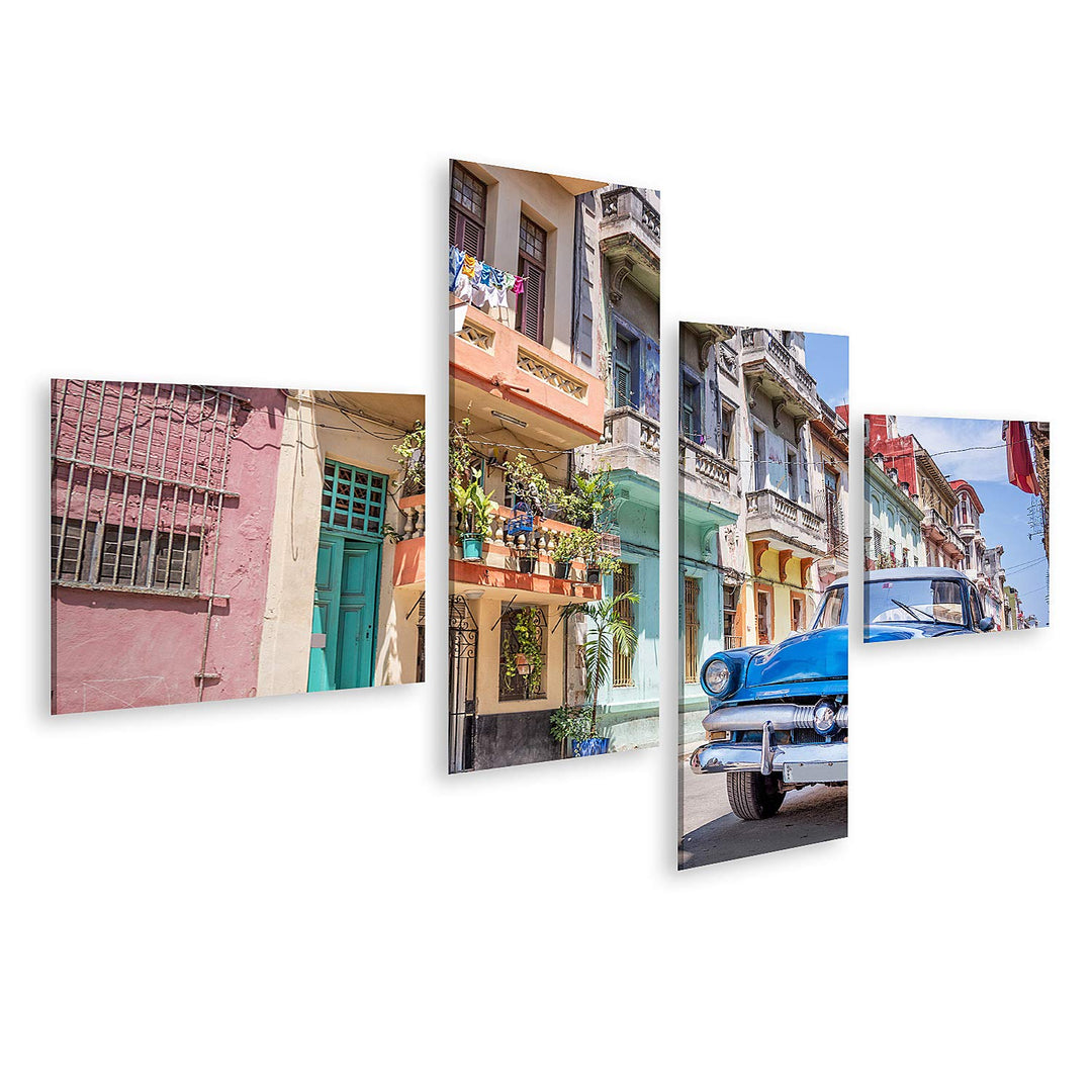 islandburner Bild auf Leinwand Vintage Classic American Car In Havanna Kuba Bilder Wandbilder Poster