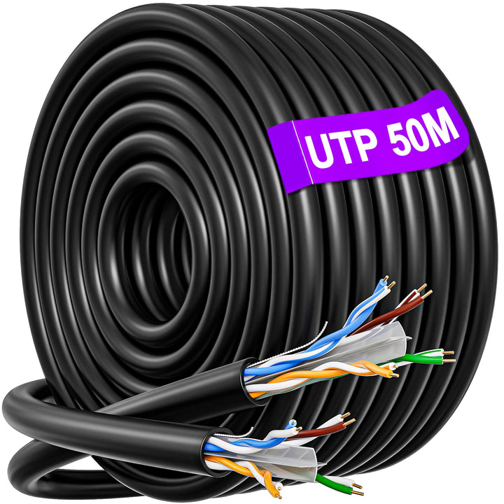 LAN Kabel 50 meter, Cat 6 Gigabit Netzwerkkabel Verlegekabel 50m Lange Internet Kabel, 23AWG Ungesch