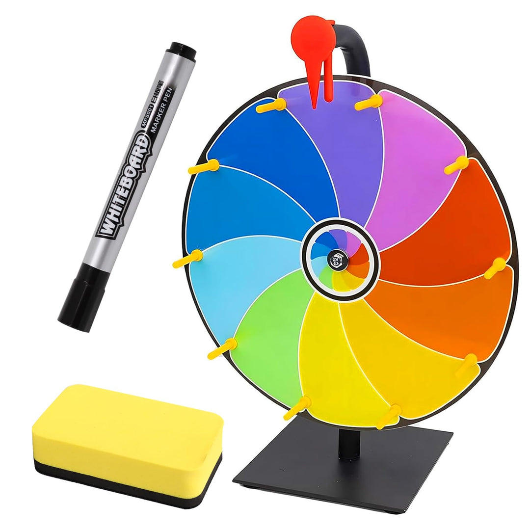 Glücksrad zum Drehen 30 cm Glücksrad Zum Selbstgestalten mit Trocken Abwischbarem Marker und Radierg