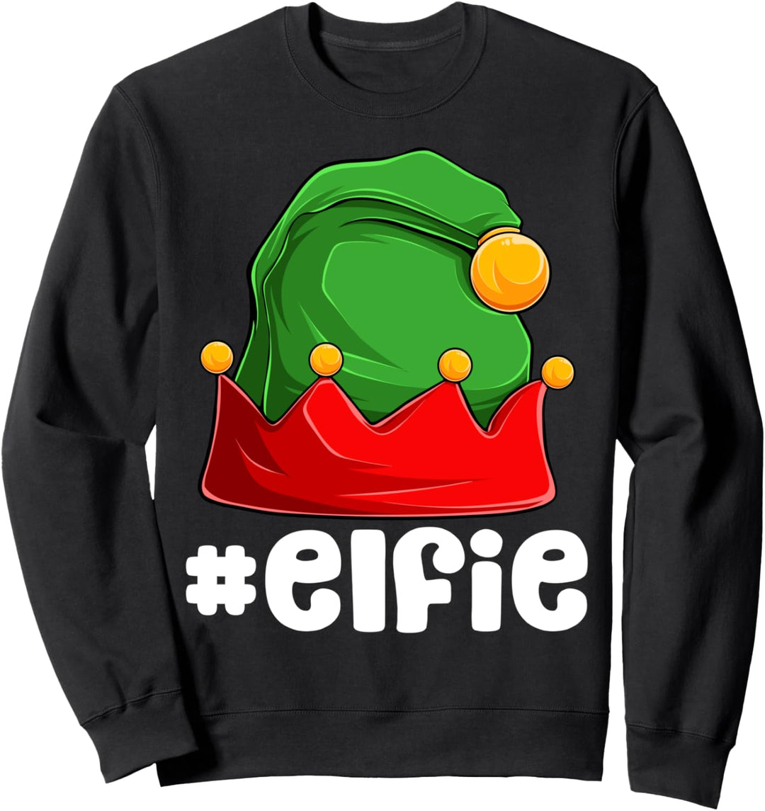 Selfie Elfie Elf Familie Matching Christmas Funny Xmas Elf Sweatshirt