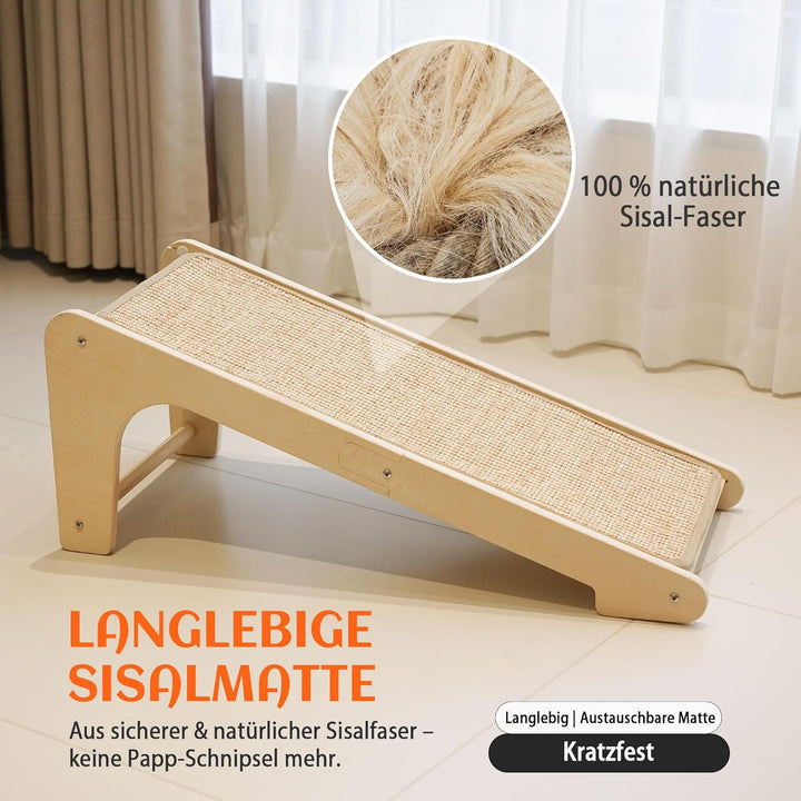 PETKARAY Dual-Use Kratzbrett Katze, 68 cm Hohe L-förmiger Sisal Kratzsäule, Kratzpads für Katzen, Ka