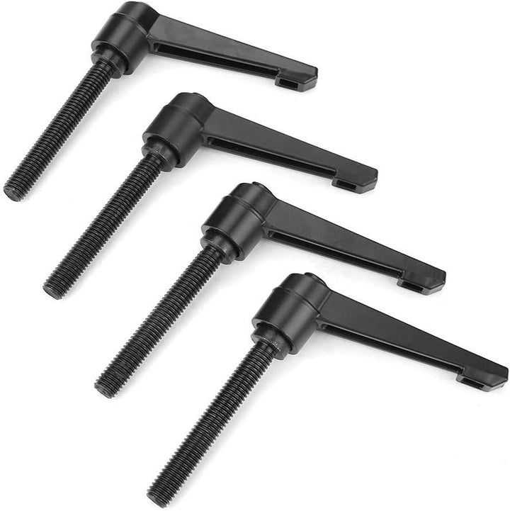 4 stücke Klemmhebel Griff, M10 Edelstahl Aussengewinde Verstellbarer Griff Maschinenknöpfe, Schwarz(