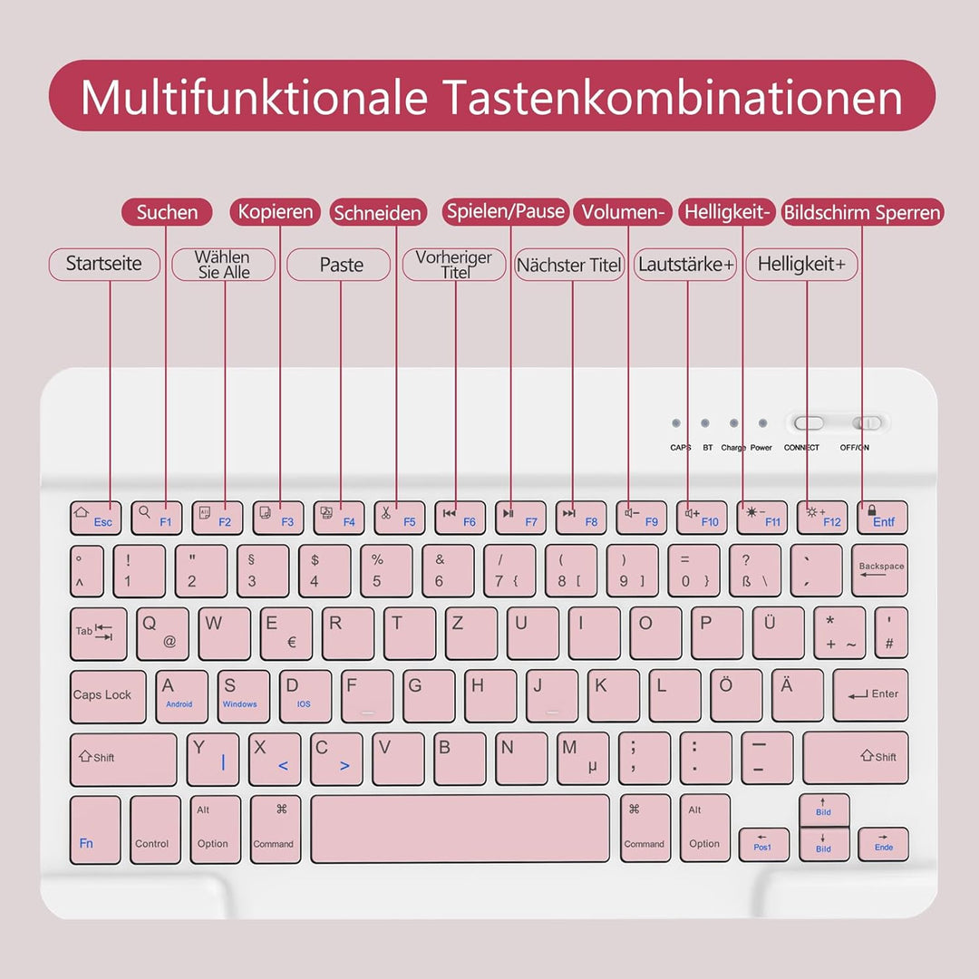 TQQ Hülle mit Tastatur für iPad A16 11 Generation 2025/10 Generation 2022(11/10.9 Zoll), Abnehmbare