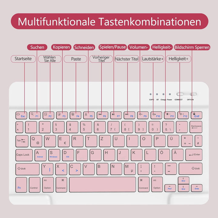 TQQ Hülle mit Tastatur für iPad A16 11 Generation 2025/10 Generation 2022(11/10.9 Zoll), Abnehmbare