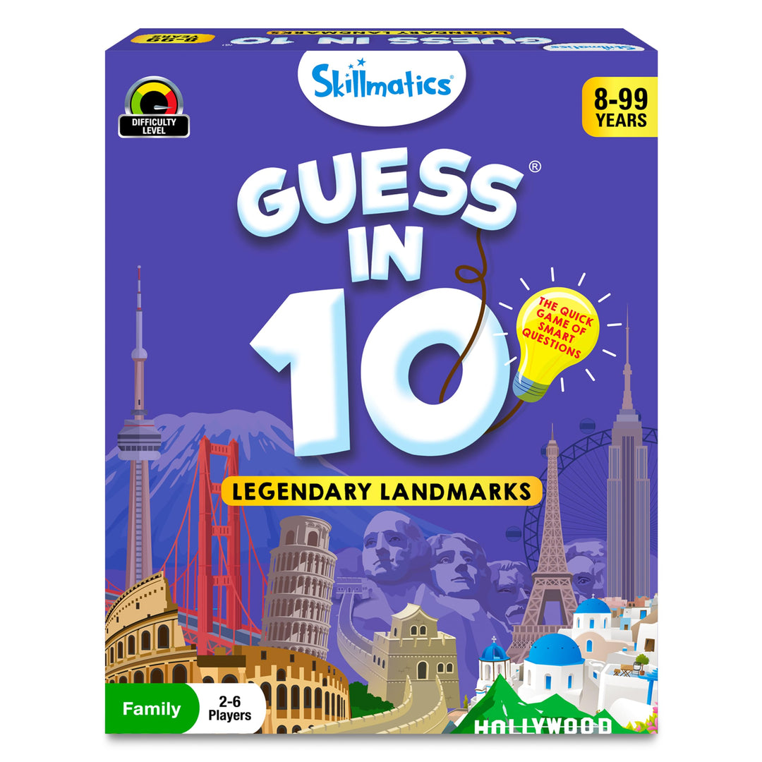 Skillmatics Guess in 10 Legendary Landmarks, Kartenspiel mit cleveren Fragen, extrem unterhaltsam fü