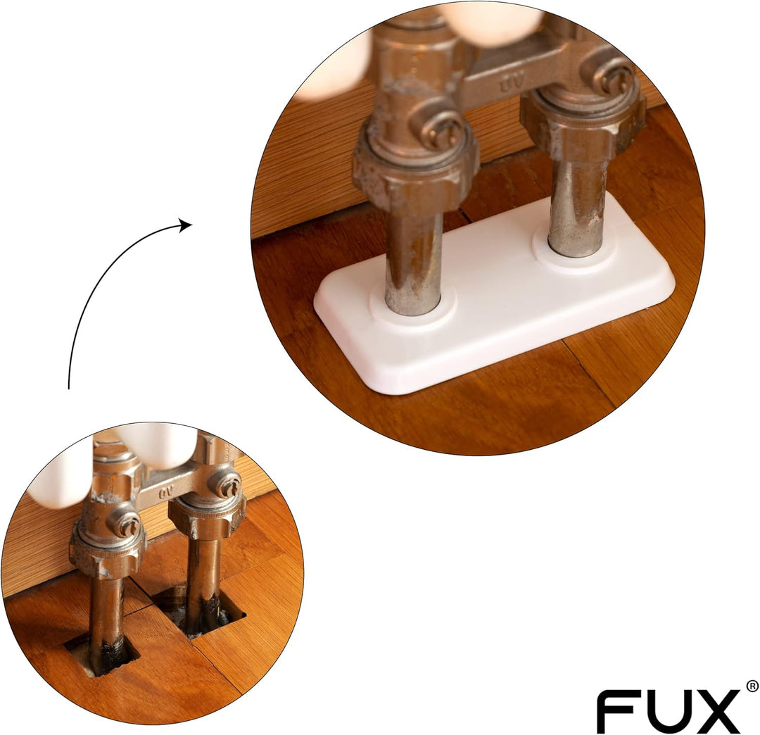 FUX 3 STÜCK Doppel Heizungsrohr Rosette, 12mm - 21,3mm, 2-teilig, Heizung, Rohrabdeckung, Abdeckrose