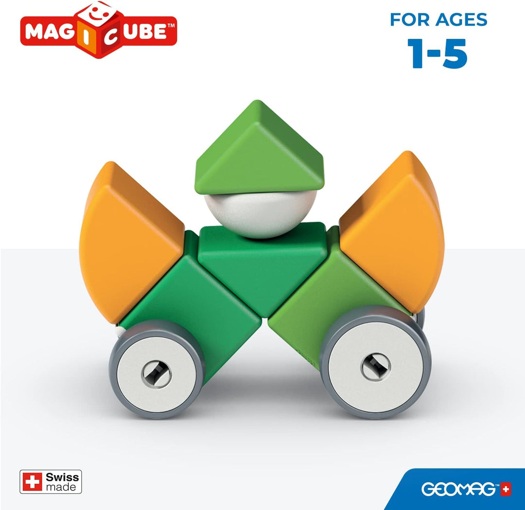 Geomag 202BLME Magnetic dice for Children, Green Yellow, 13 Pieces