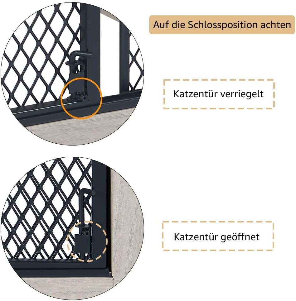 unipaws Freistehendes Haustiergitter mit Katzentür, Hundegitter & Katzengitter für Türen und Treppen